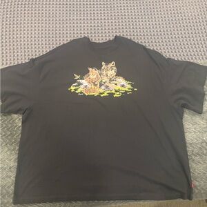 Levi's Black oversized tee with Wolf Design